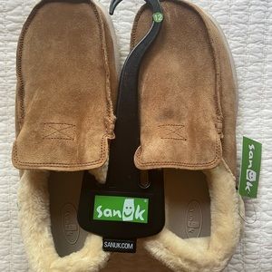Sanuk Mens Size 12 Chiba Chill with Faux Fur Lining